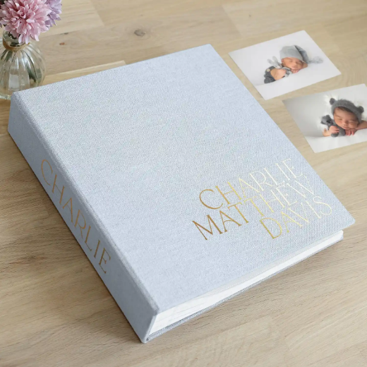 Picture of Linen Baby Slip In Photo Album for 100-1000 4x6 Photos, Design B83