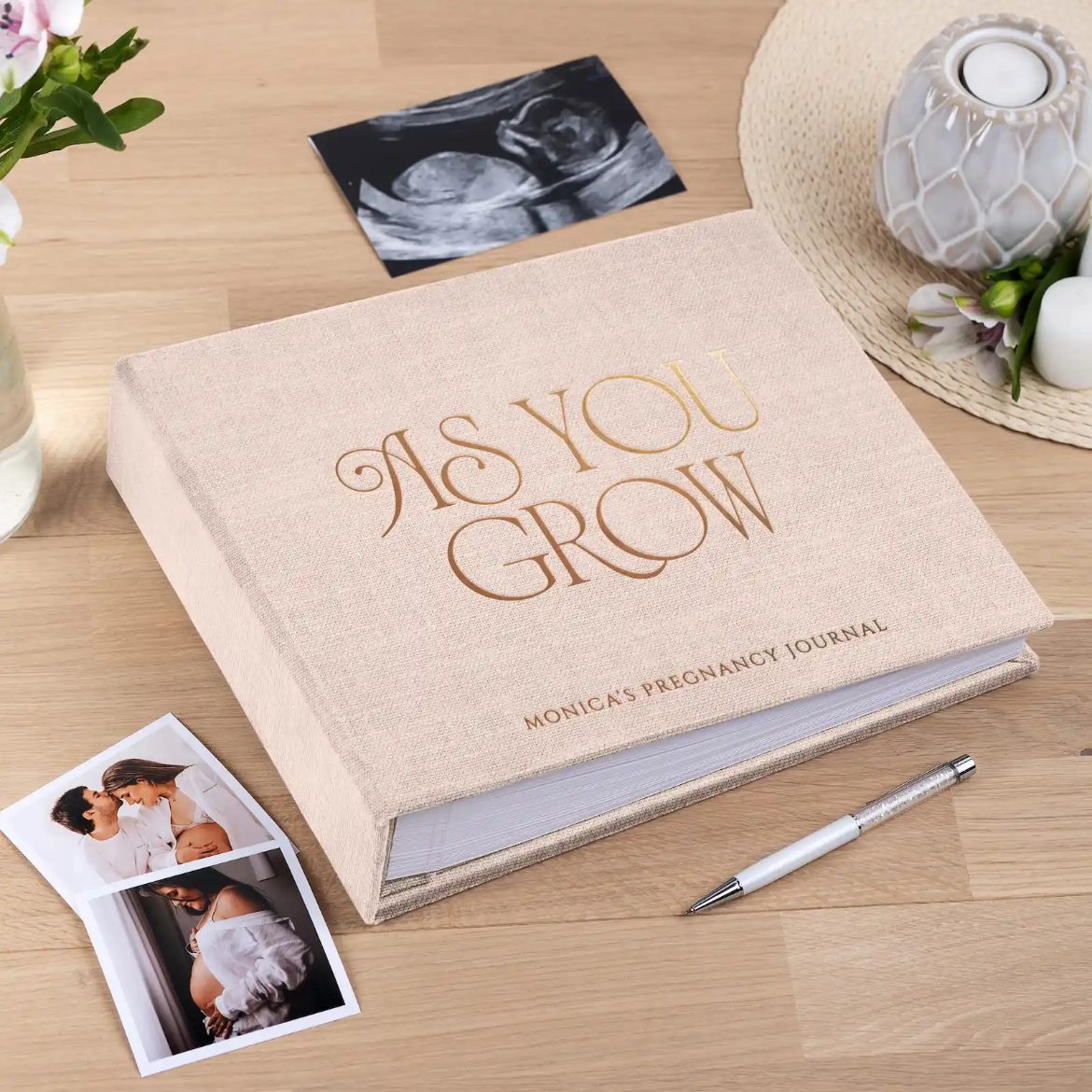 Picture of Linen Pregnancy Book, Design P16
