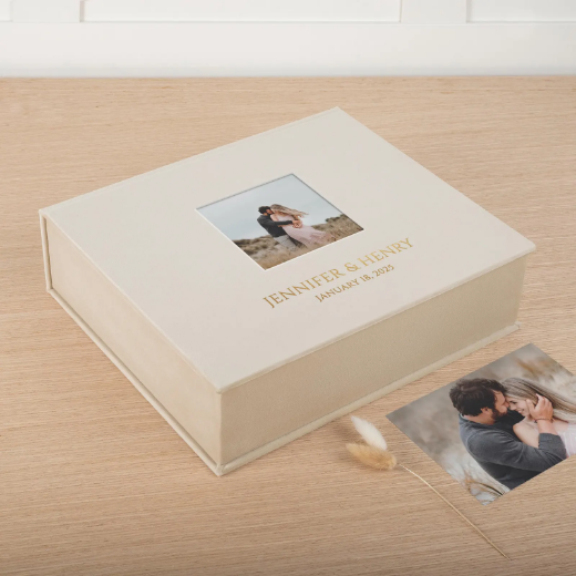 Picture of Velvet Wedding Keepsake Box, Photo Window