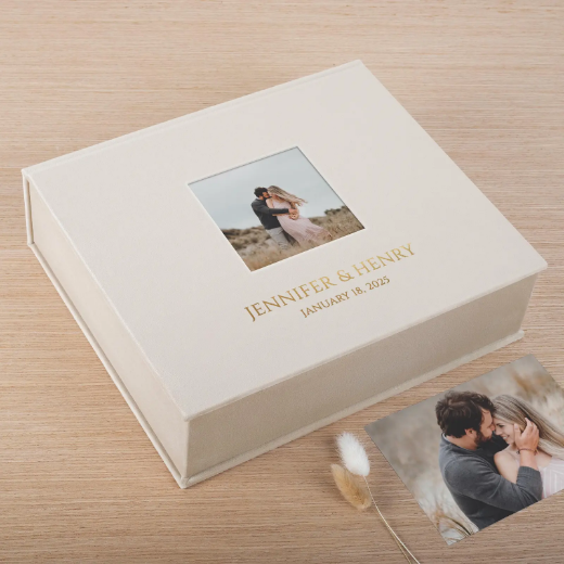 Picture of Velvet Wedding Keepsake Box, Photo Window