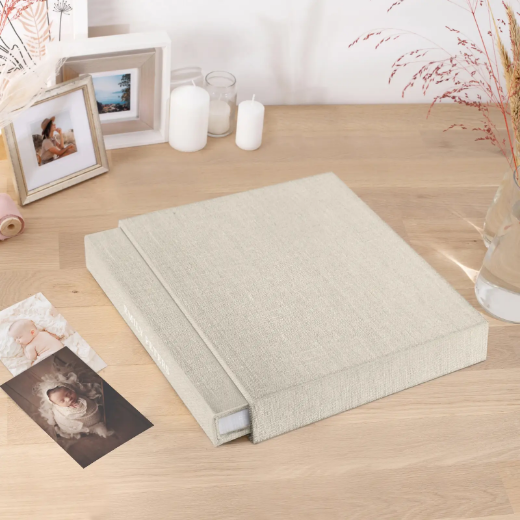 Picture of Linen Baby Slip In Photo Album for 100-1000 4x6 Photos, Design B75
