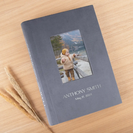 Picture of Velvet Slip In Baby Photo Album for 300 4x6 Photos, Photo Window