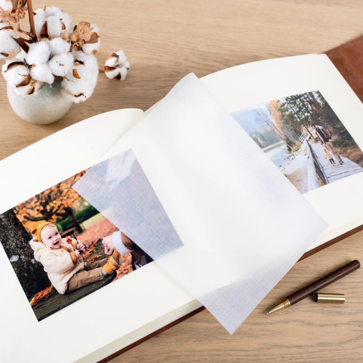 Picture of Leather Traditional Photo Album, Rustic Crazy Horse Leather, Wrap tie closure