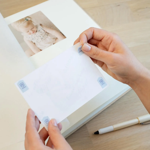 Picture of Linen Traditional Baby Photo Album, Photo Window, Design B248