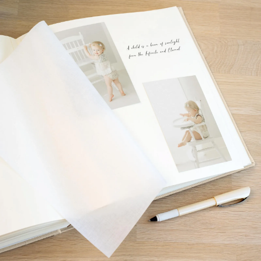 Picture of Linen Traditional Baby Photo Album, Photo Window, Design B248