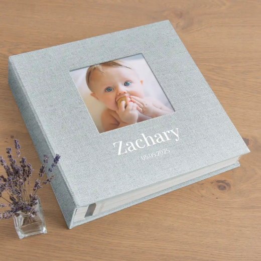 Picture of Linen Baby Self Adhesive Photo Album, Photo Window