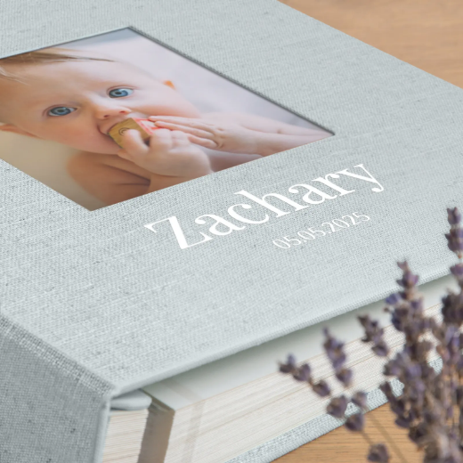 Picture of Linen Baby Self Adhesive Photo Album, Photo Window