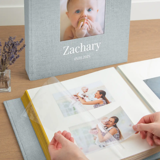 Picture of Linen Baby Self Adhesive Photo Album, Photo Window