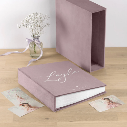 Picture of Velvet Slip In Baby Photo Album for 100-1000 4x6 Photos, Design B116