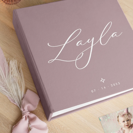 Picture of Velvet Slip In Baby Photo Album for 100-1000 4x6 Photos, Design B116