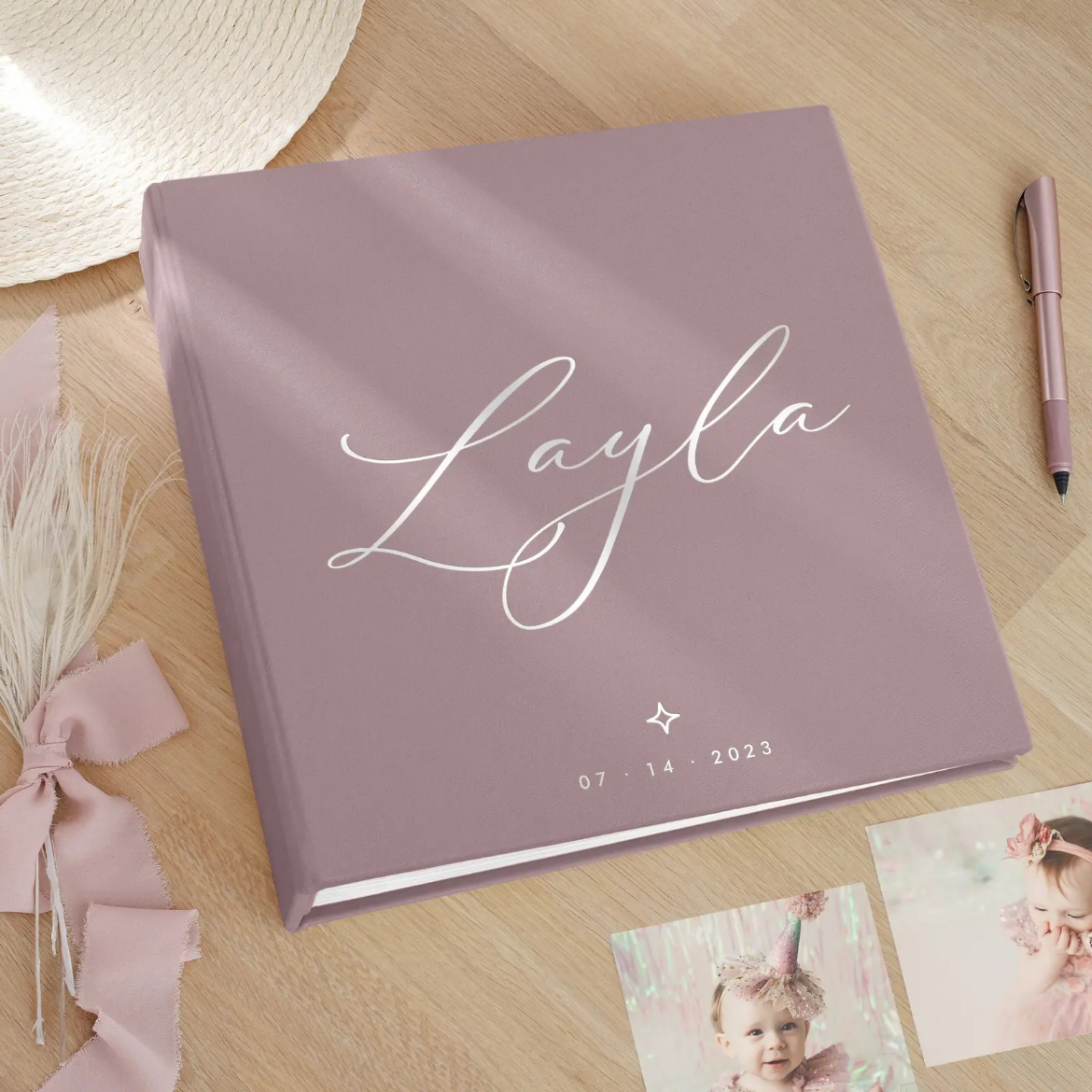 Picture of Velvet Slip In Baby Photo Album for 100-1000 4x6 Photos, Design B116