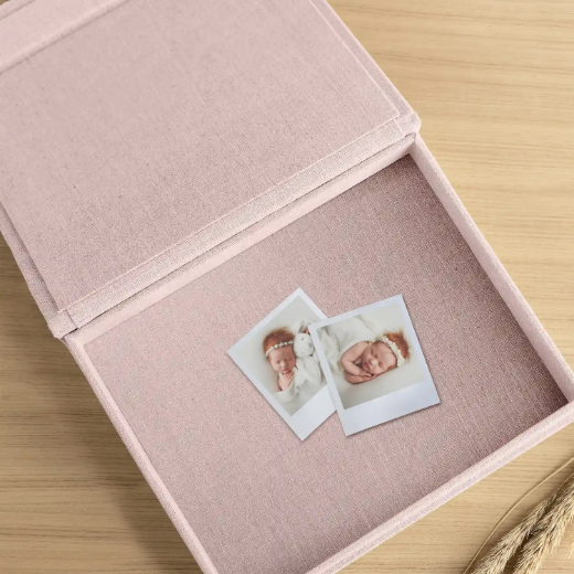 Picture of Linen Baby Keepsake Box, Magnet Closure, Design B249