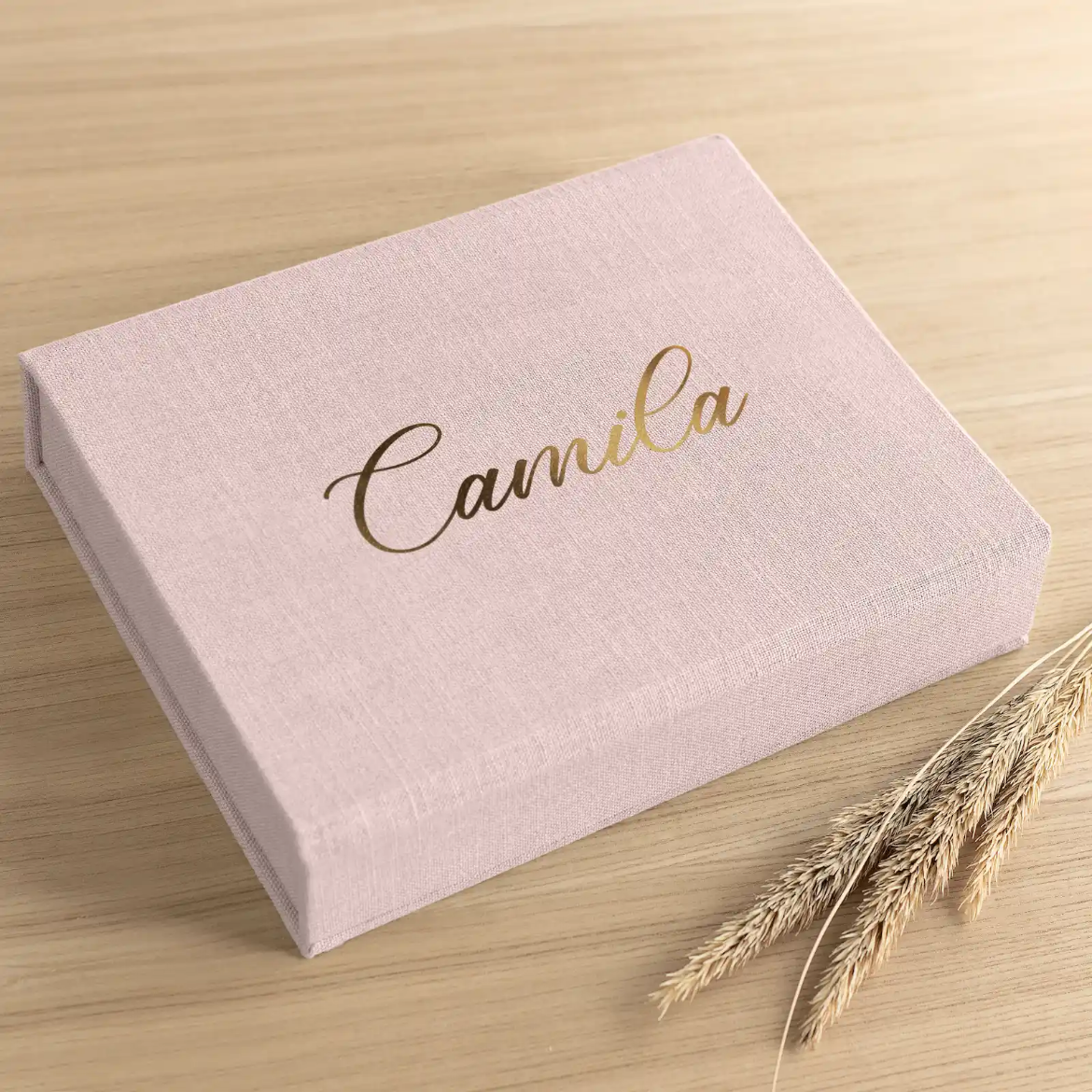 Picture of Linen Baby Keepsake Box, Magnet Closure, Design B249