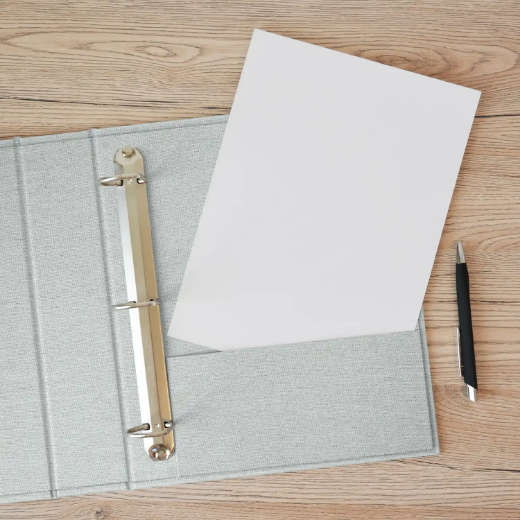 Picture of Linen Ring Binder, Pocket on Right Side