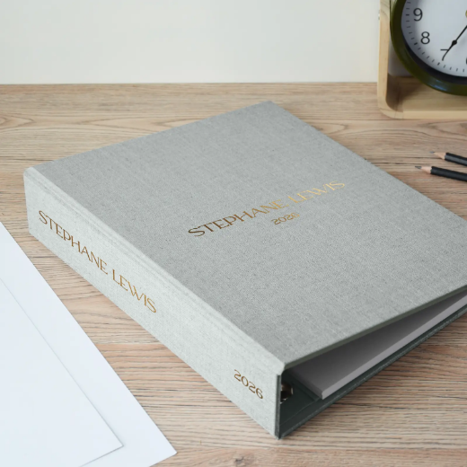 Picture of Linen Ring Binder, Pocket on Right Side