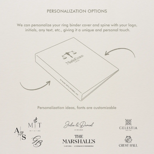 Picture of Linen Ring Binder, Pocket on Right Side