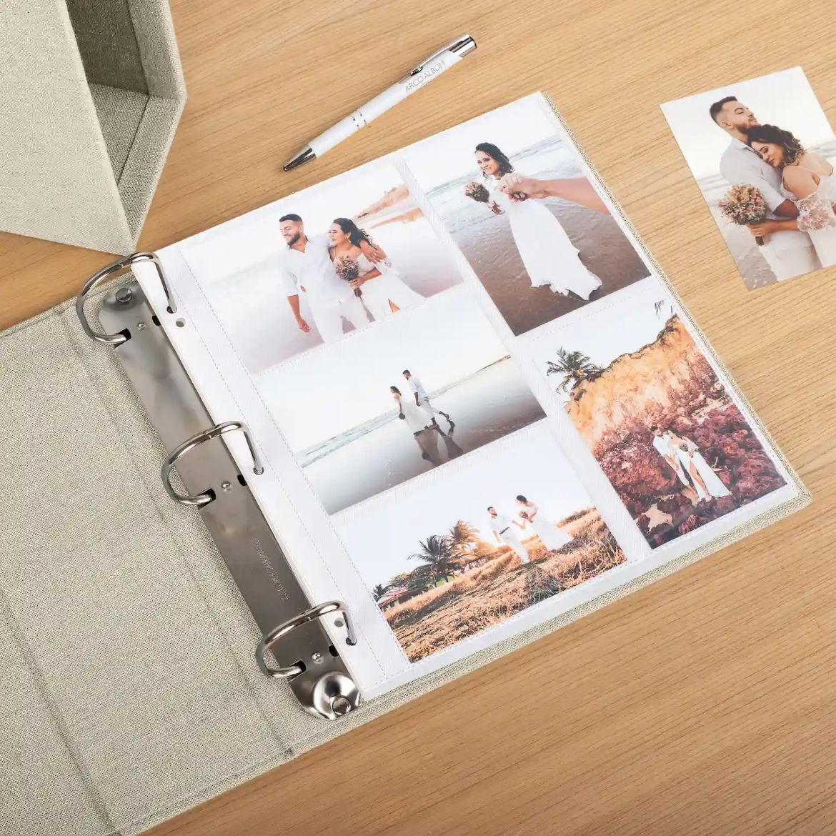 Picture of Linen Ring Binder Photo Album for 100-1000 4x6 Photos, Design W306