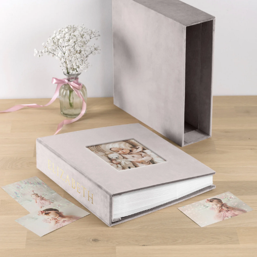 Picture of Velvet Baby Slip In Photo Album for 8x10 Photos, Photo Window