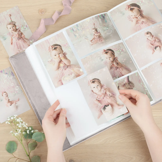 Picture of Velvet Baby Slip In Photo Album for 8x10 Photos, Photo Window