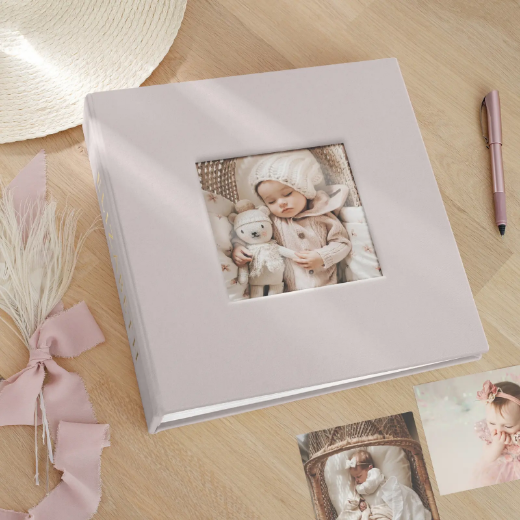 Picture of Velvet Baby Slip In Photo Album for 8x10 Photos, Photo Window