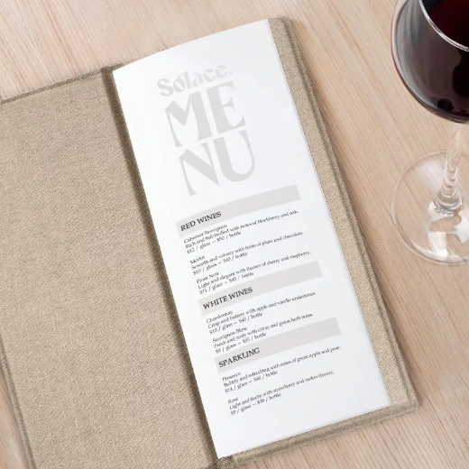 Picture of Linen Wine Menu Book